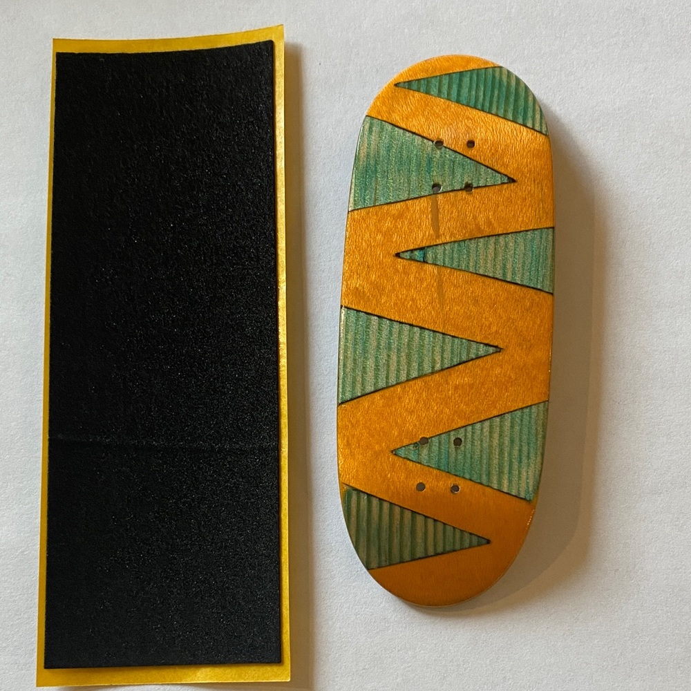 Orange and blue Zigzag Fingerboard with Grip Tape